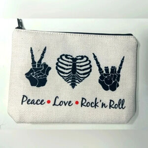 Peace  Love Rock n Roll Pencil Case / Zipper Bag ☮️❤️🤘